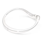 Swarovski Classica bangle Open, Round cut, White, Sterling silver