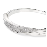 Swarovski Classica bangle Round cut, White, Sterling silver