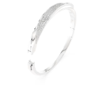 Swarovski Classica bangle Round cut, White, Sterling silver