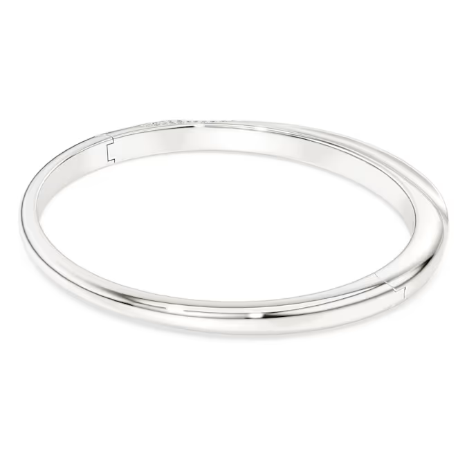 Swarovski Classica bangle Round cut, White, Sterling silver