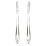 Swarovski Classica drop and hoop earrings Round cut, White, Sterling silver