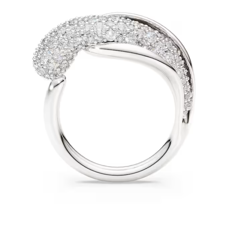 Swarovski Classica cocktail ring Round cut, White, Sterling silver