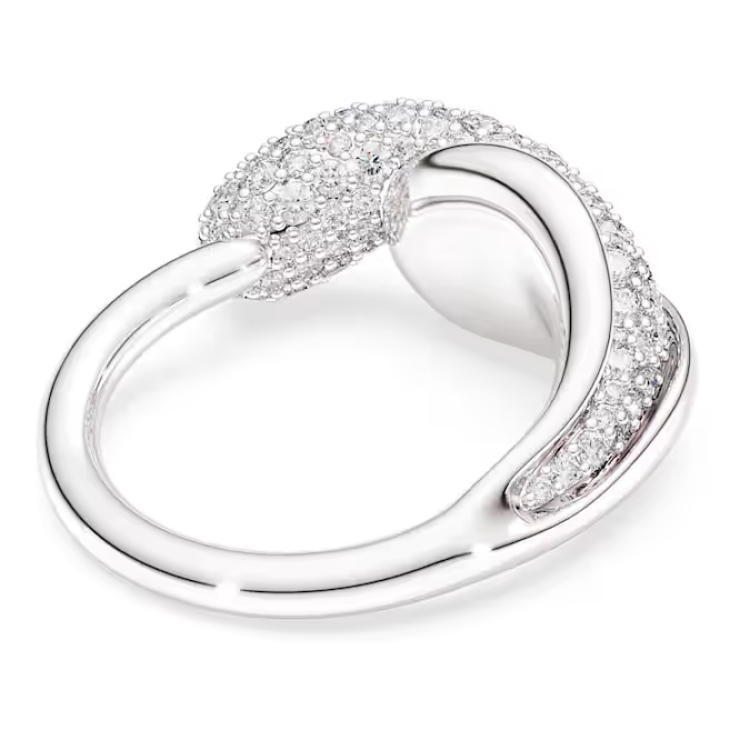 Swarovski Classica cocktail ring Round cut, White, Sterling silver
