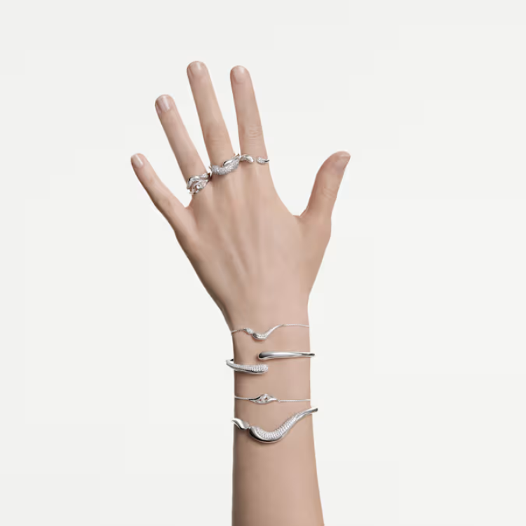 Swarovski Classica cocktail ring Round cut, White, Sterling silver