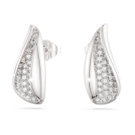 Swarovski Classica drop earrings Round cut, White, Sterling silver