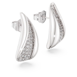 Swarovski Classica drop earrings Round cut, White, Sterling silver