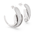Swarovski Classica hoop earrings Statement, Round cut, White, Sterling silver