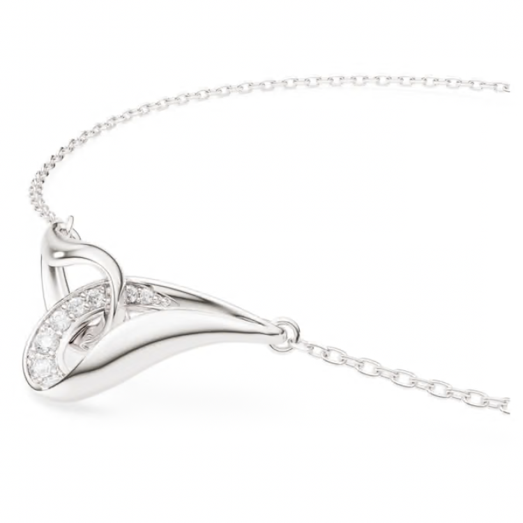 Swarovski Classica bracelet Round cut, Interlocking, White, Sterling silver