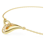 Swarovski Classica bracelet Round cut, Interlocking, White, Sterling silver, 18K gold finish
