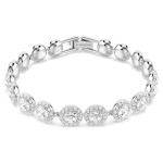 Una bracelet Round cut, White, Rhodium plated