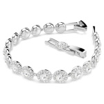 Una bracelet Round cut, White, Rhodium plated