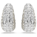 Sublima drop earrings White, Rhodium plated