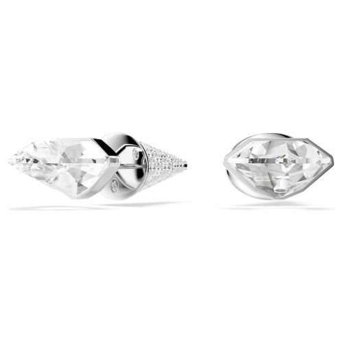 Lucent stud earrings Pavé, Spike, White, Rhodium plated