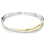 Hyperbola bangle Round cut, White, Mixed metal finish