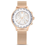 Nova Chrono watch Swiss Made, Metal bracelet, Rose gold tone, Rose gold-tone finish