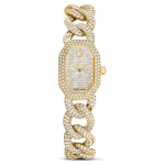 Dextera Chain watch Swiss Made, Crystal bracelet, Gold tone, Gold-tone finish