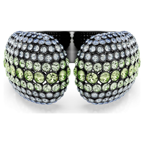 Sublima cuff Round cut, Multicolored, Ruthenium plated