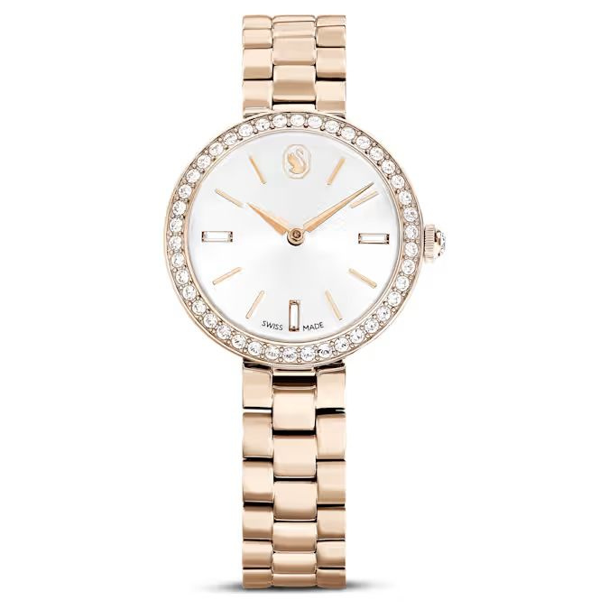 Certa watch Swiss Made, Metal bracelet, Gold tone, Champagne gold-tone finish