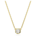 Imber pendant Round cut, White, Gold-tone plated
