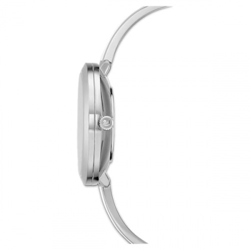 Crystalline Delight Watch, Metal Bracelet, White, Stainless Steel