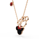 Mickey & Minnie pendant, Black, Rose gold-tone plated