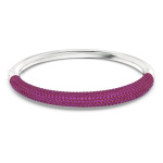 Tigris bangle, Pink, Rhodium plated