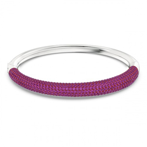 Tigris bangle, Pink, Rhodium plated