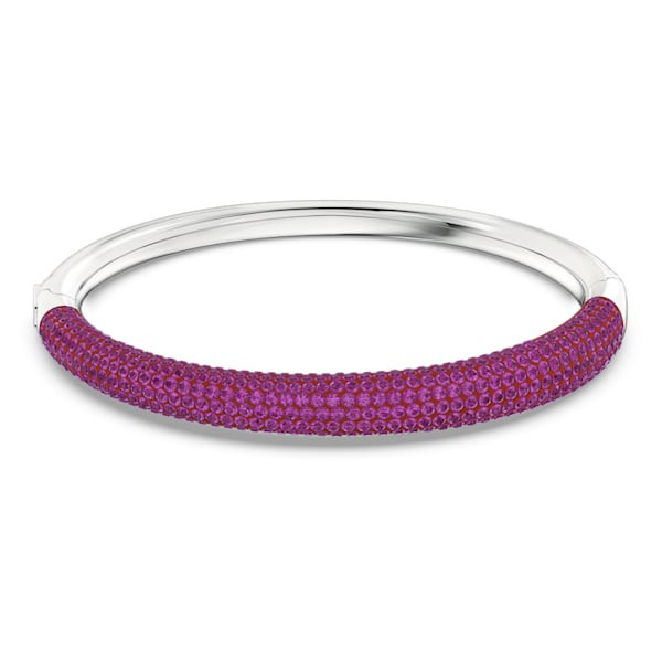 Tigris bangle, Pink, Rhodium plated