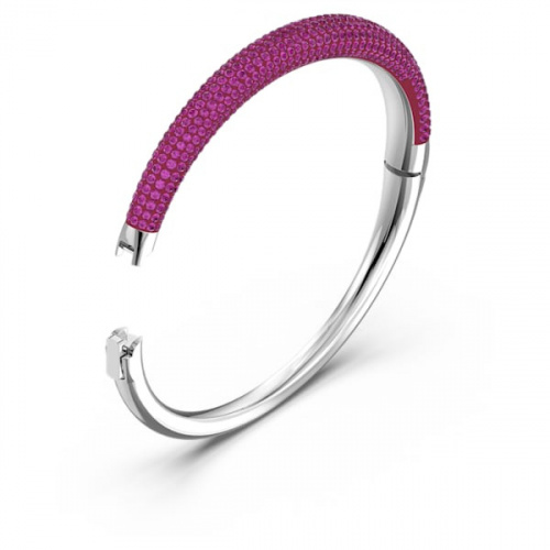 Tigris bangle, Pink, Rhodium plated