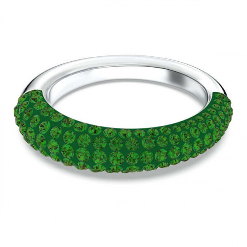 Tigris ring, Green, Rhodium plated