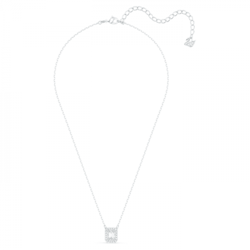 Millenia necklace, Square Swarovski zirconia, White