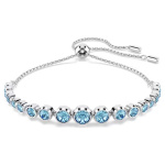 Imber Tennis bracelet Mixed round cuts, Blue, Rhodium plated