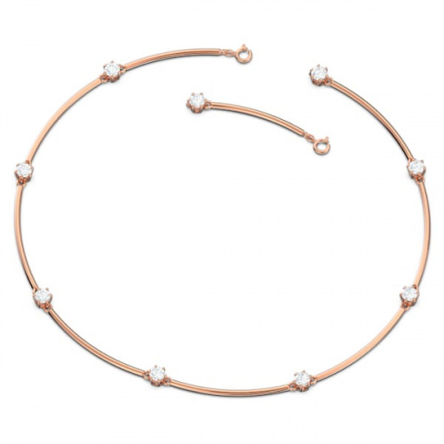 Constella necklace, White, Rose-gold tone plated