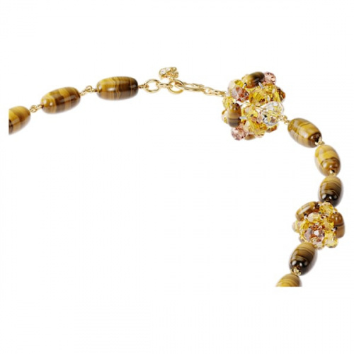 Somnia necklace, Brown, Gold-tone plated
