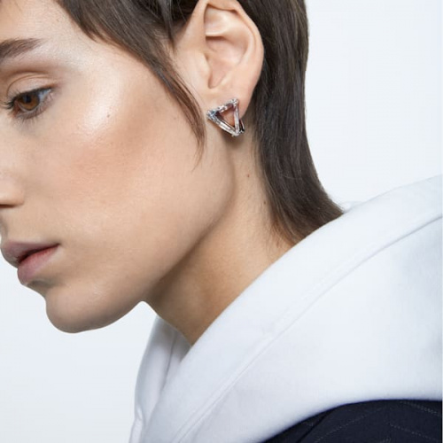 Mesmera clip earring, Single, Delta, White
