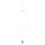 Chroma necklace, Pink, Rhodium plated