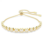 Imber Tennis bracelet Mixed round cuts, White, Gold-tone plated