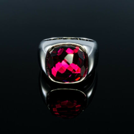 Ruby Red Crystal Dot Ring