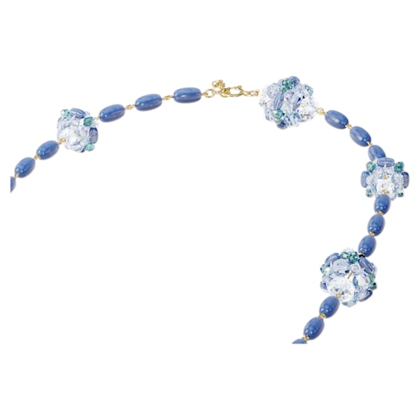 Somnia necklace, Extra long, Blue, Gold-tone