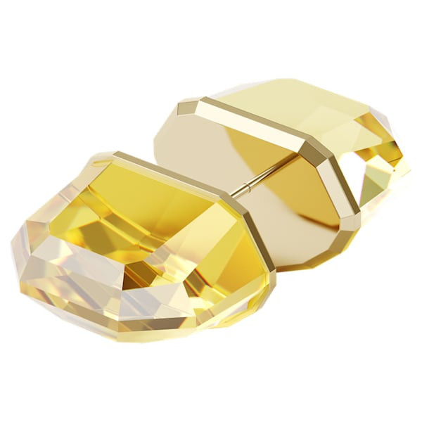 Lucent stud earring, Single, Yellow, Gold-tone