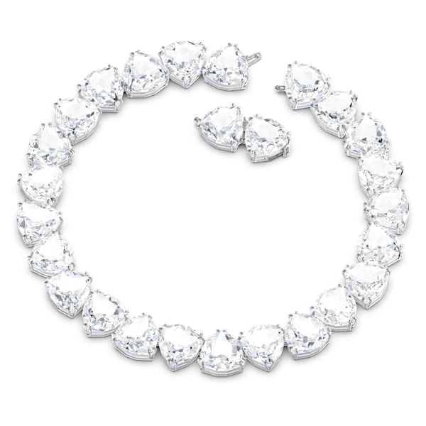 Millenia necklace, Trilliant cut crystal, White