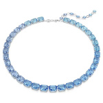 Millenia necklace Octagon cut, Color gradient, Blue, Rhodium plated