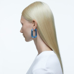 Lucent hoop earrings Blue, Rhodium plated