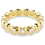 Imber ring Round cut, White, Gold-tone plated