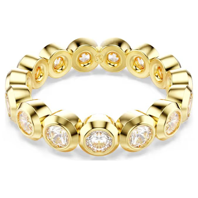 Imber ring Round cut, White, Gold-tone plated