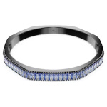 Matrix bangle Baguette cut, Blue, Ruthenium plated