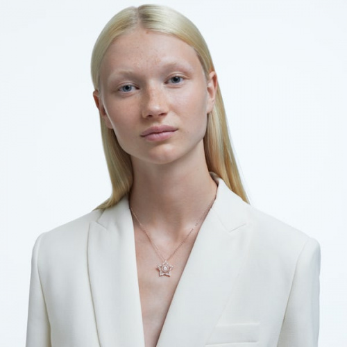 Stella pendant White, Rose gold-tone plated