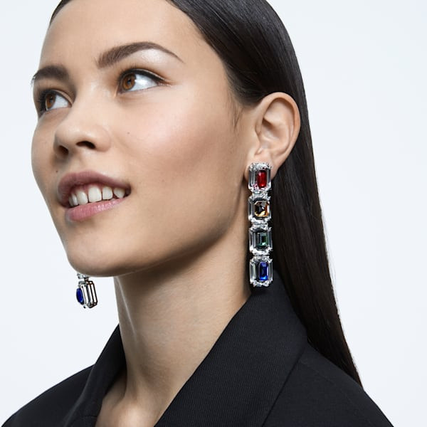 Chroma clip earrings, Oversized crystals