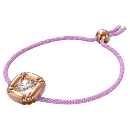 Dulcis bracelet, Cushion cut crystals, Purple, Rhodium plated