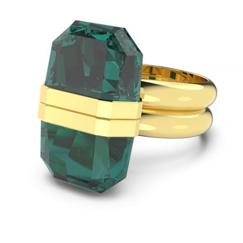 Lucent ring Magnetic, Green, Gold-tone plated